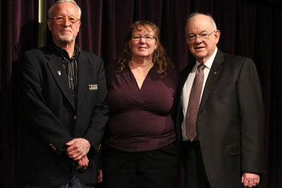 Image of Dr. Bobb Stokes, Conference Director (KSU), Susan Barker, Conference Planning Committee Chair (KDOT) and Dr. Tom Mulinazzi, PEG Luncheon Speaker (KU) at the 2014 Kansas Transportation Engineering Conference.